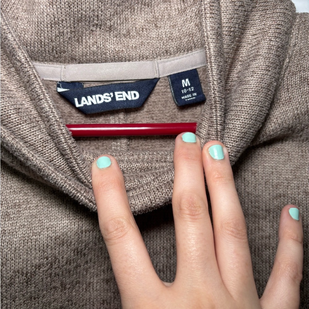 Lands' End Taupe Turtleneck Sweater